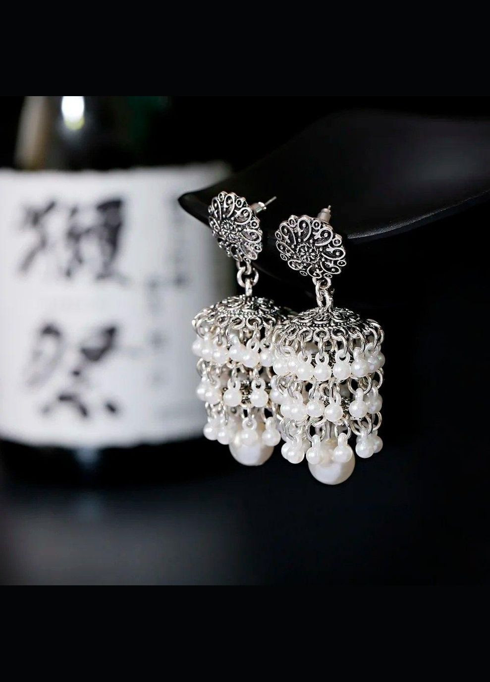 Великі індійські сережки джумки дзвоники, важкі,4671 Fashion Jewelry (336949520)