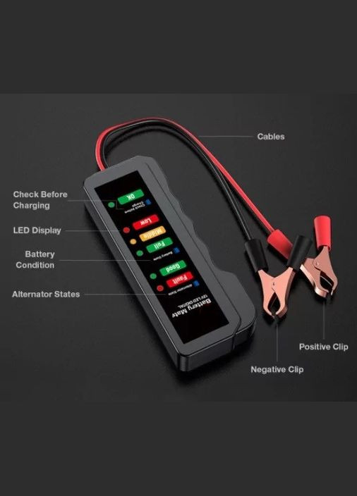 Тестер АКБ светодиодный (5024257) Clefers (300694627)