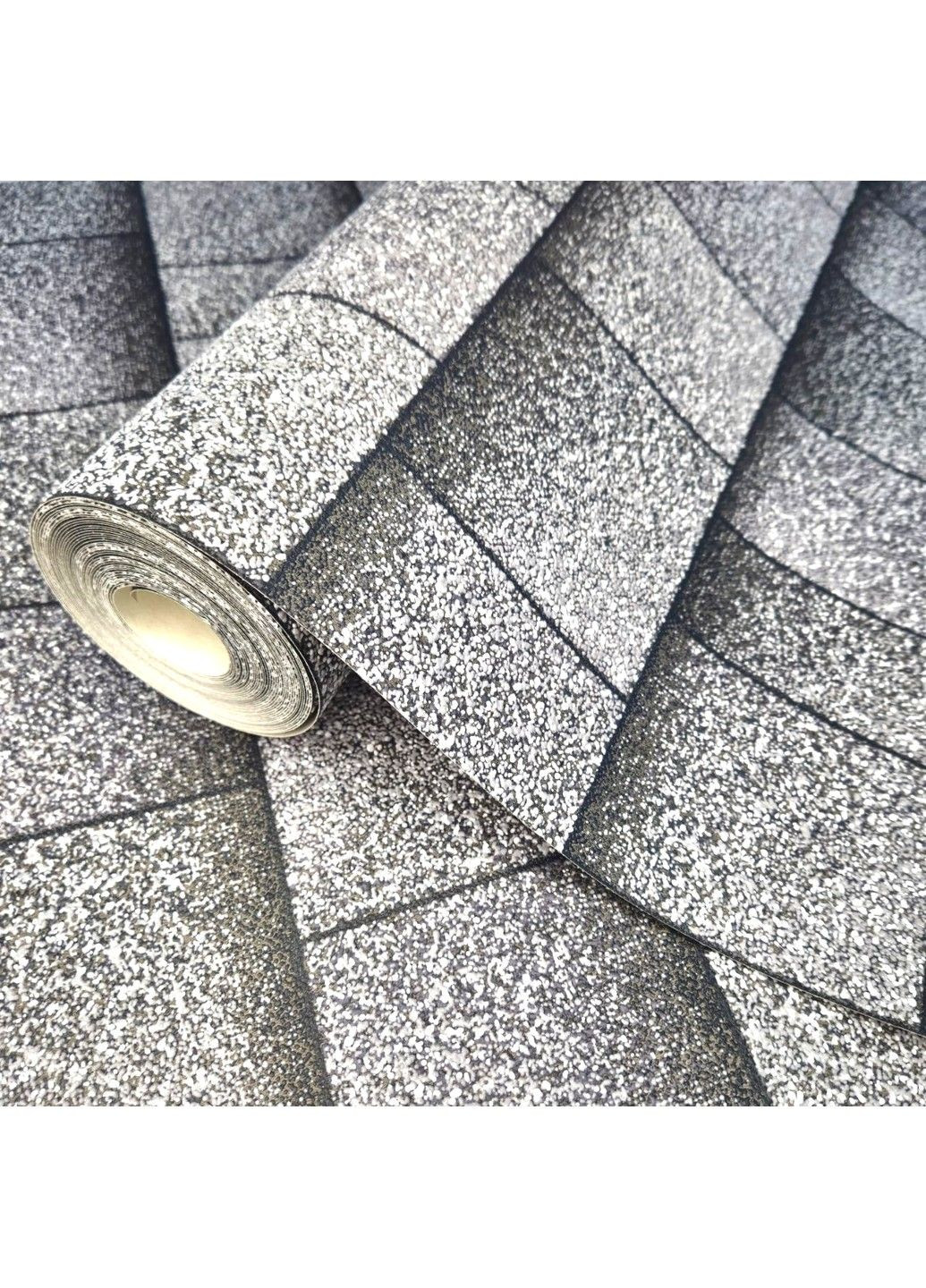 Шпалери вінілові 10 × 0.53 м Слов’янські шпалери 9445-10, обої сірі, плитка, для вітальні, коридору, кухні Слов'янські шпалери (340275368)