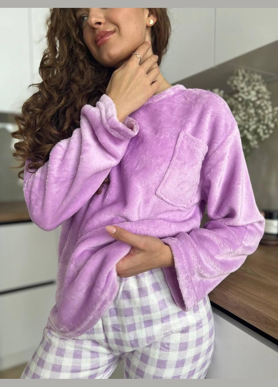 Фиолетовая зимняя пижама женская фиолетовая l (2530/2) GT