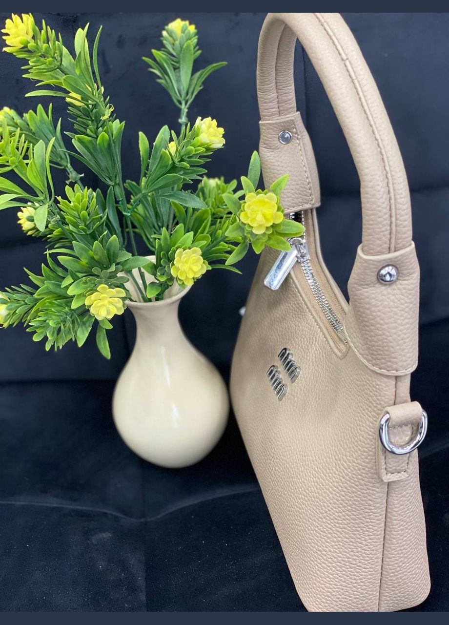 Женская сумка-багет из пористой эко-кожи бежевого цвета 32372 Fashion (338187871)