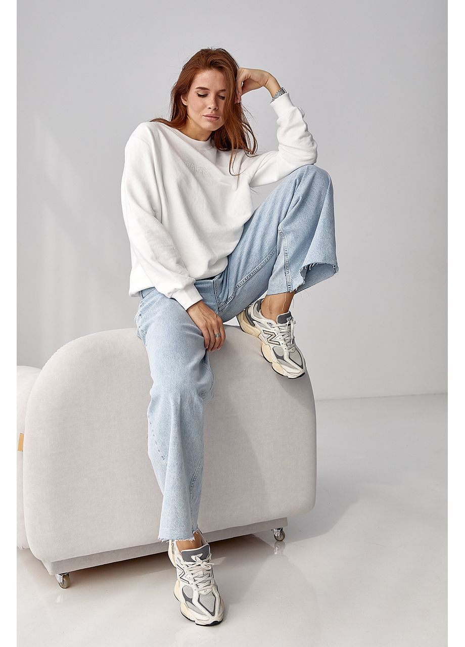 Белый женский свитшот с надписью из бисера Lurex (355077392)