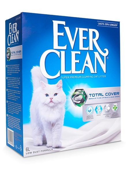 Бентонитовый наполнитель для кошачьего туалета Total Cover с гранулами силикагеля 6 л (5060412213097) Ever Clean (365441851)