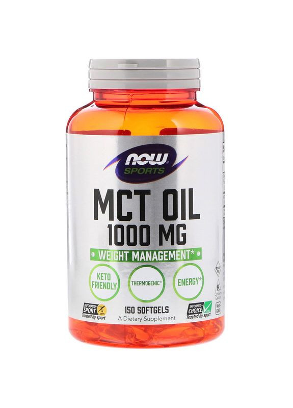 Масло МСТ MCT Oil Sports 1000 мг 150 капсул Now Foods (357340562)