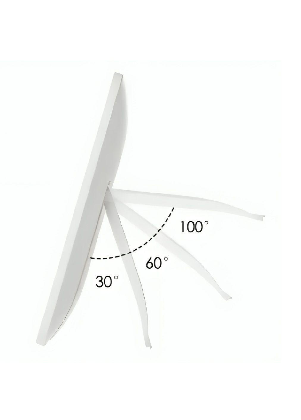 Дзеркало для макіяжу акумуляторне з підсвічуванням регулюванням яскравості кута нахилу 1200 мАг 22×16×3 см (480111-Prob) Біле Unbranded (329486730)