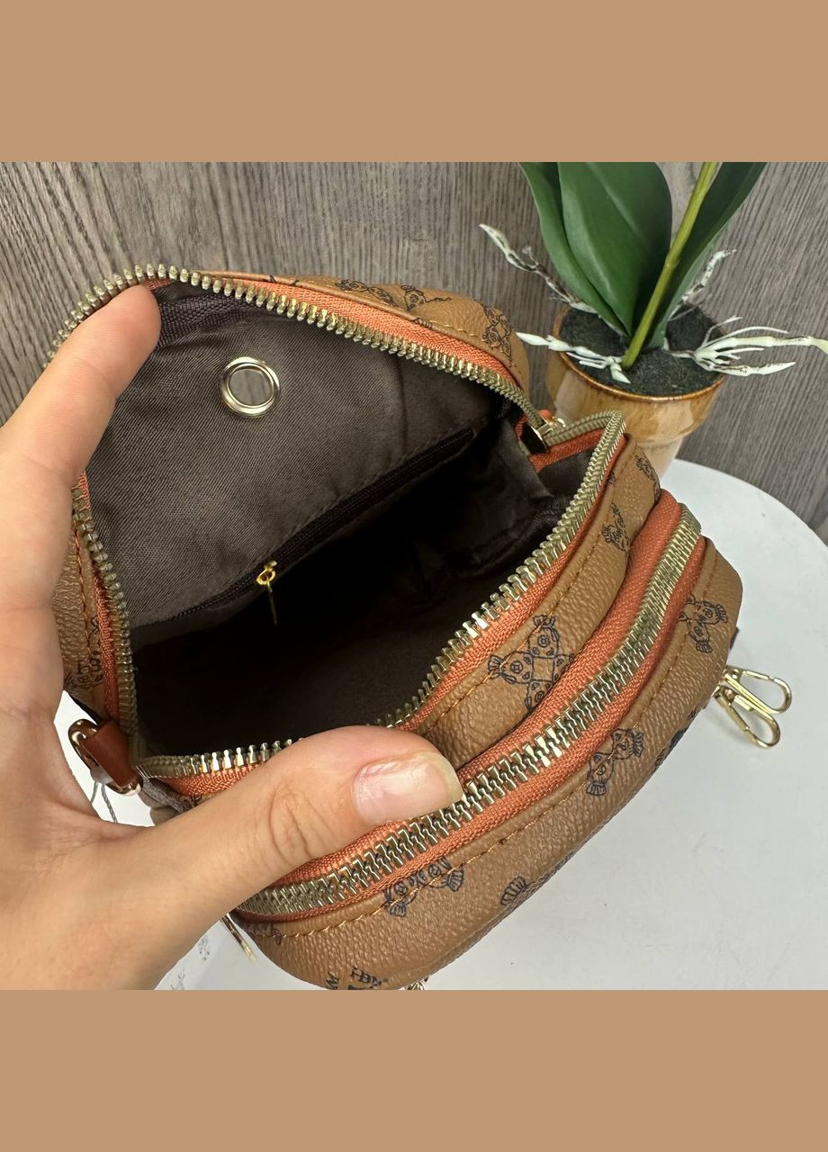 Дитяча міні сумочка на плече з ведмедиком сумка для дівчаток з ведмедем світло-коричнева Bear (331770982)