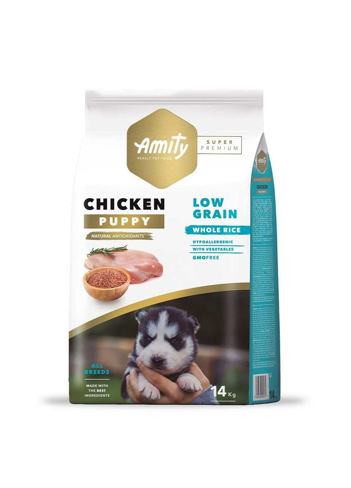 Сухой корм для щенков всех пород Super Premium Puppy, с курицей 14 кг (*) AMITY (316261584)