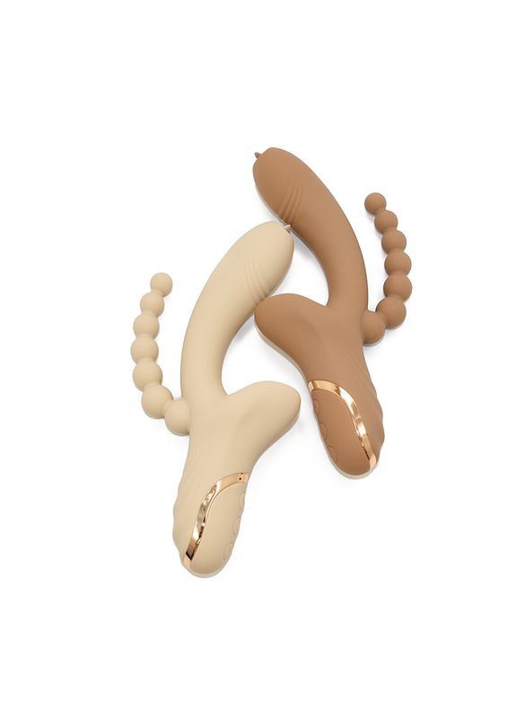 Вібратор-кролик з анальною стимуляцією, коричневий, 22.1 х 7.8 х 4.2 см Sweet Em (372003824)