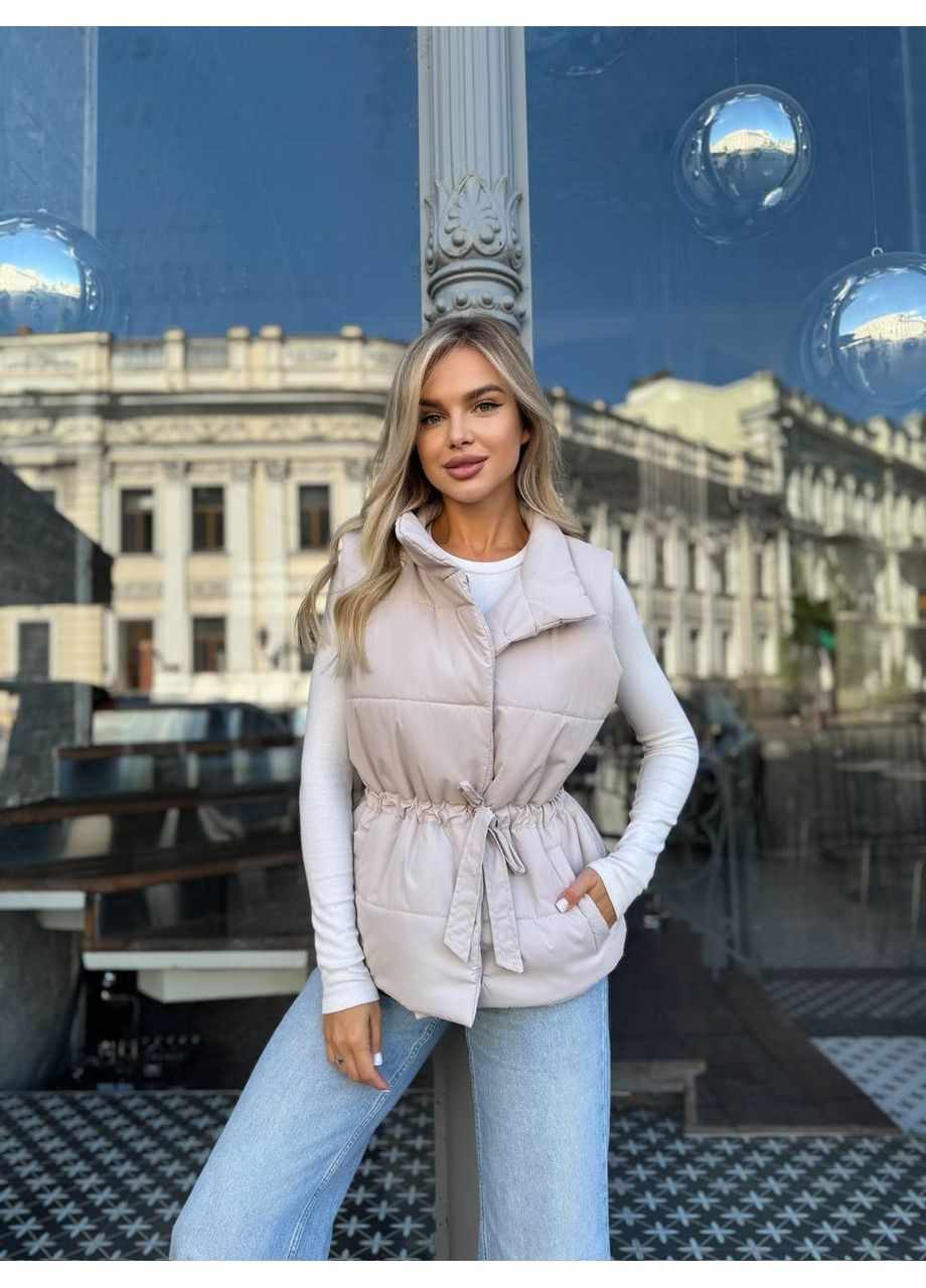 Осенняя жилетка женская на кнопках с кулиской (Замеры в описании) Vione (368708862)