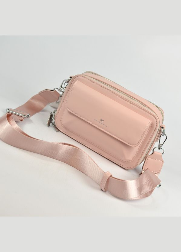 Рожева маленька жіноча молодіжна сумка клатч на два відділення через плече No Brand (293942352)