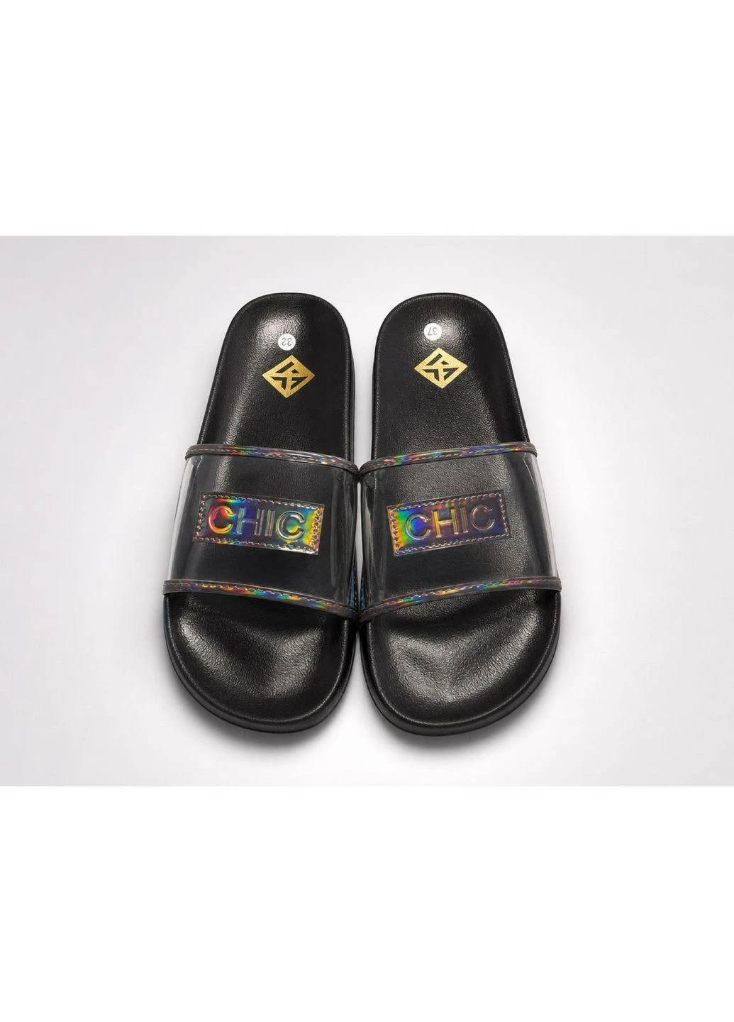 Черные шлепанцы женские No Brand