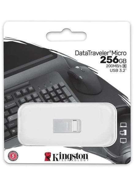 Флеш накопичувач металевий мікро 256Gb DT Micro 3.2 USB-A (швидкість 200Mb/s) Kingston (360406662)