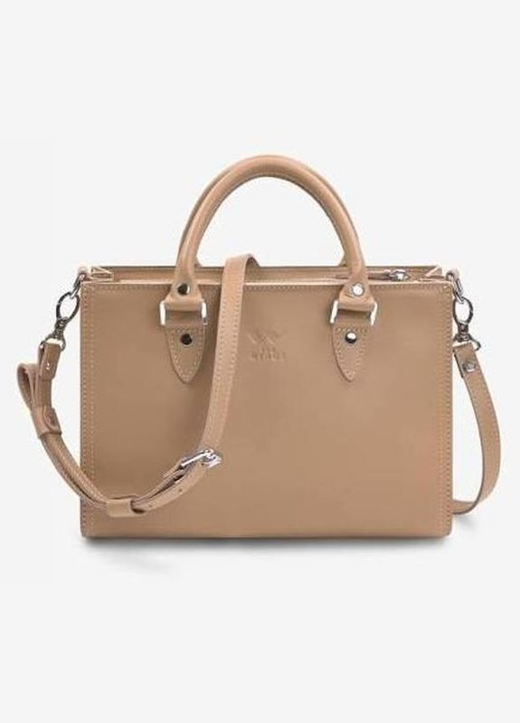 Сумка тоут через плече жіноча шкіряна середня Бежевий 36028 The Wings (338182703)