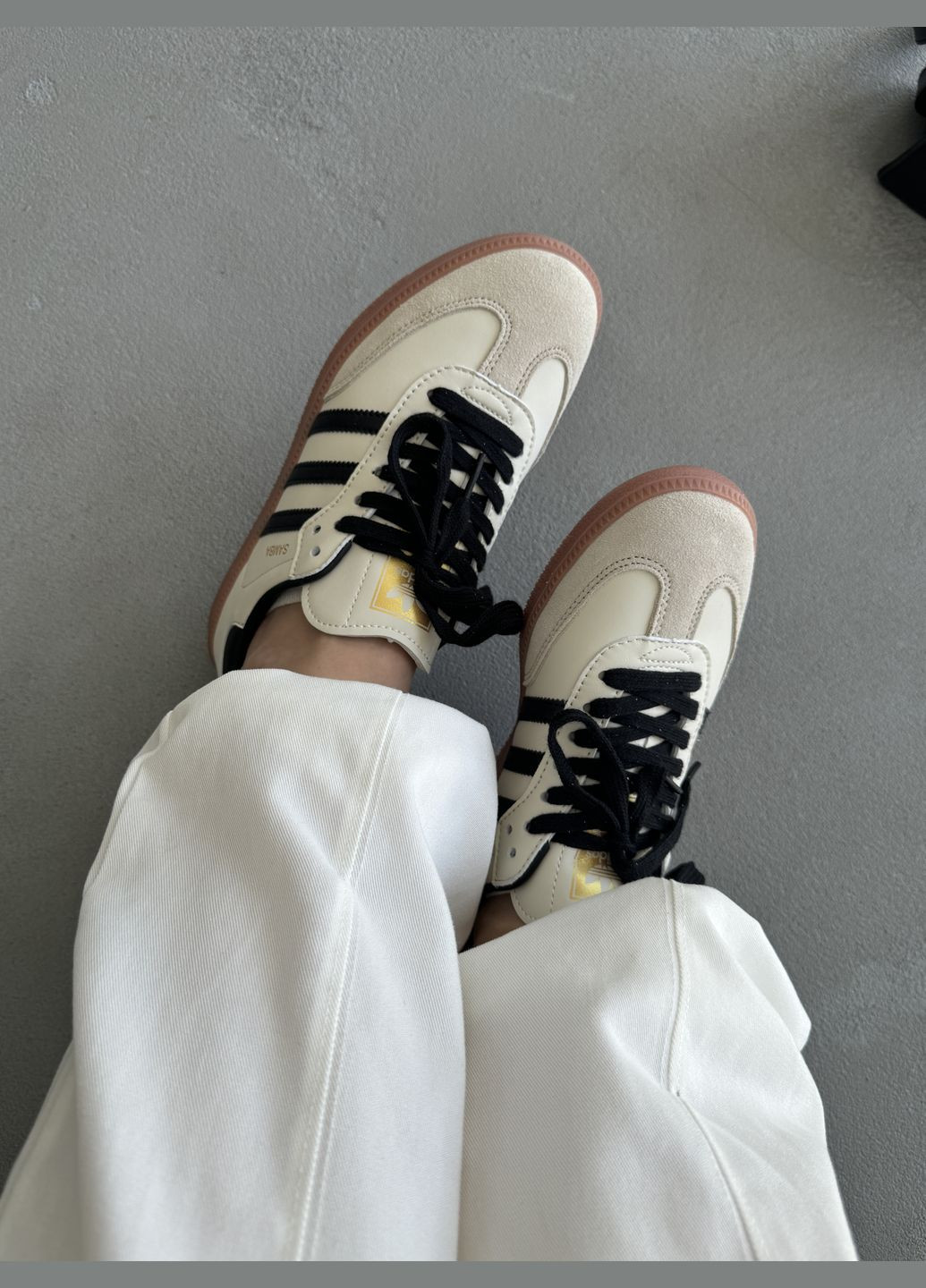 Кроссовки женские и мужские Adidas Samba beige | Адидас Самба бежевые No Brand бежевые демисезоны (316507754)