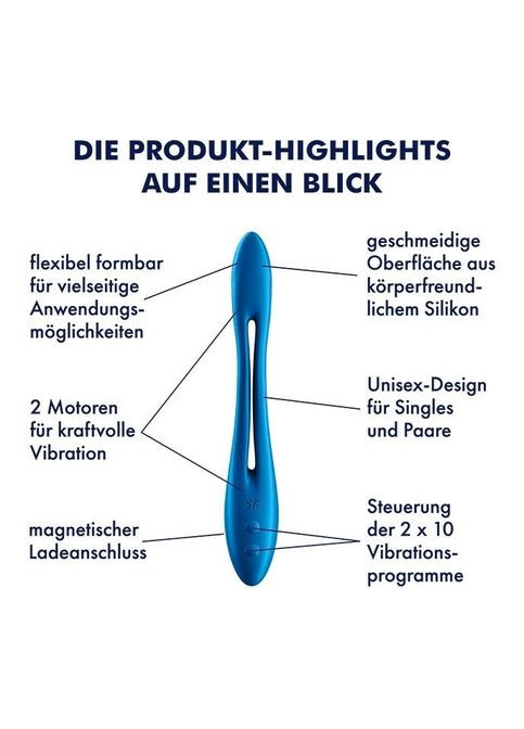 Універсальний вібратор (ерекційне кільце), що гнеться ELASTIC JOY BLUE Satisfyer (298919680)