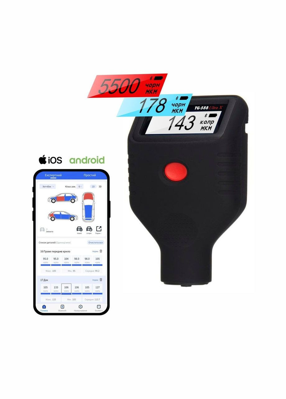 Толщиномер Profiline TG-588 Ultra X с поиском GPS-трекеров ARM (369765101)