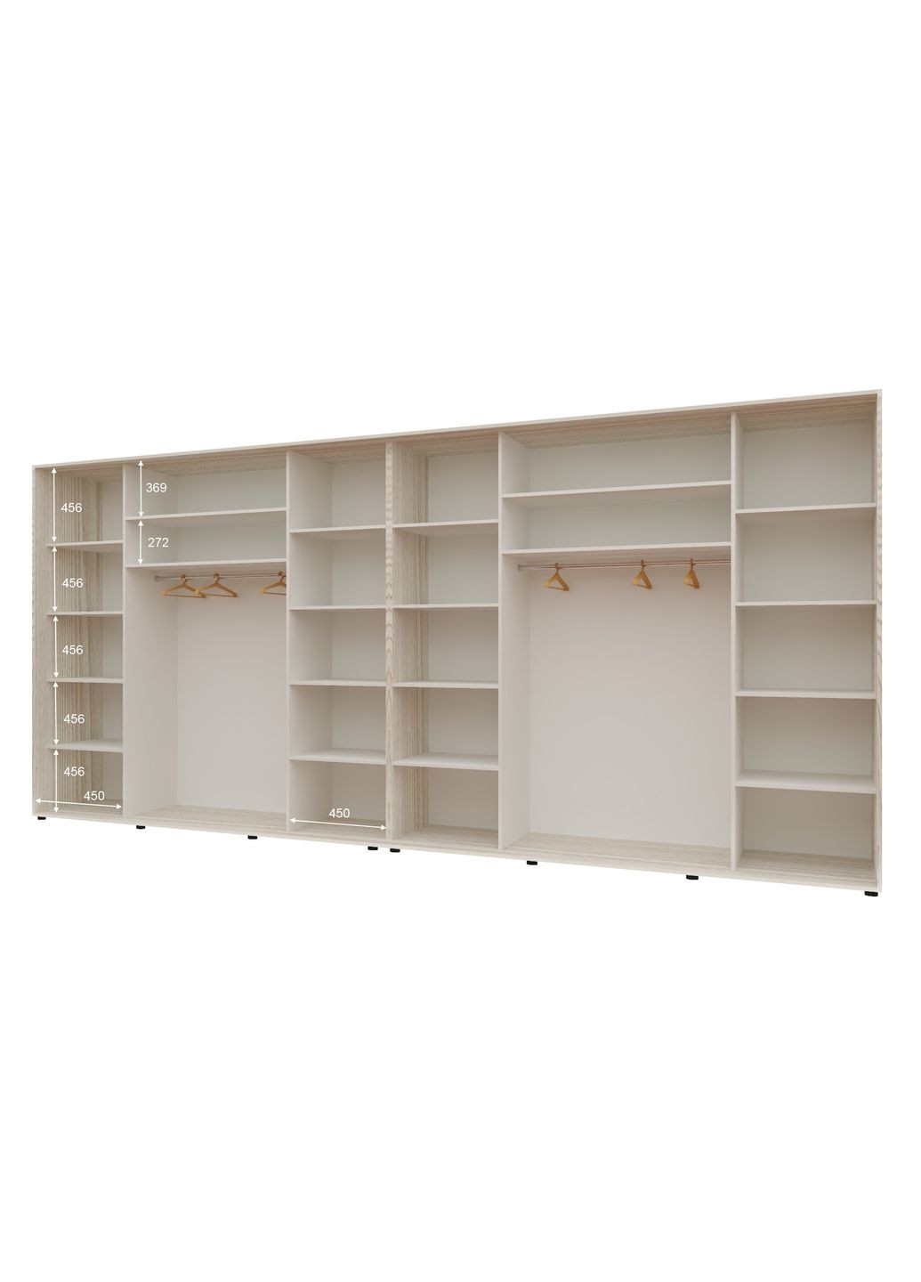 Шкаф-купе шестидверный Комфорт Мебель 520*60*240 см Дуб Беленый 6 дверей Зеркало Макси Комфорт Меблі (360468694)