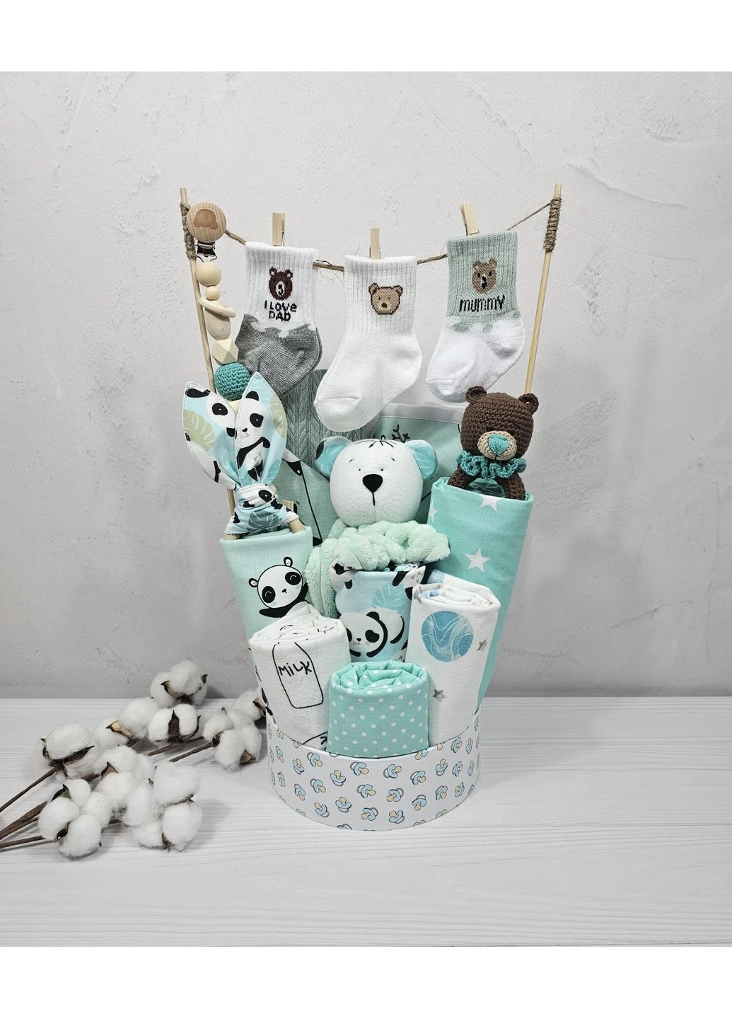 Букет з пелюшок для немовлят a.l.babybox Панди No Brand (353719920)