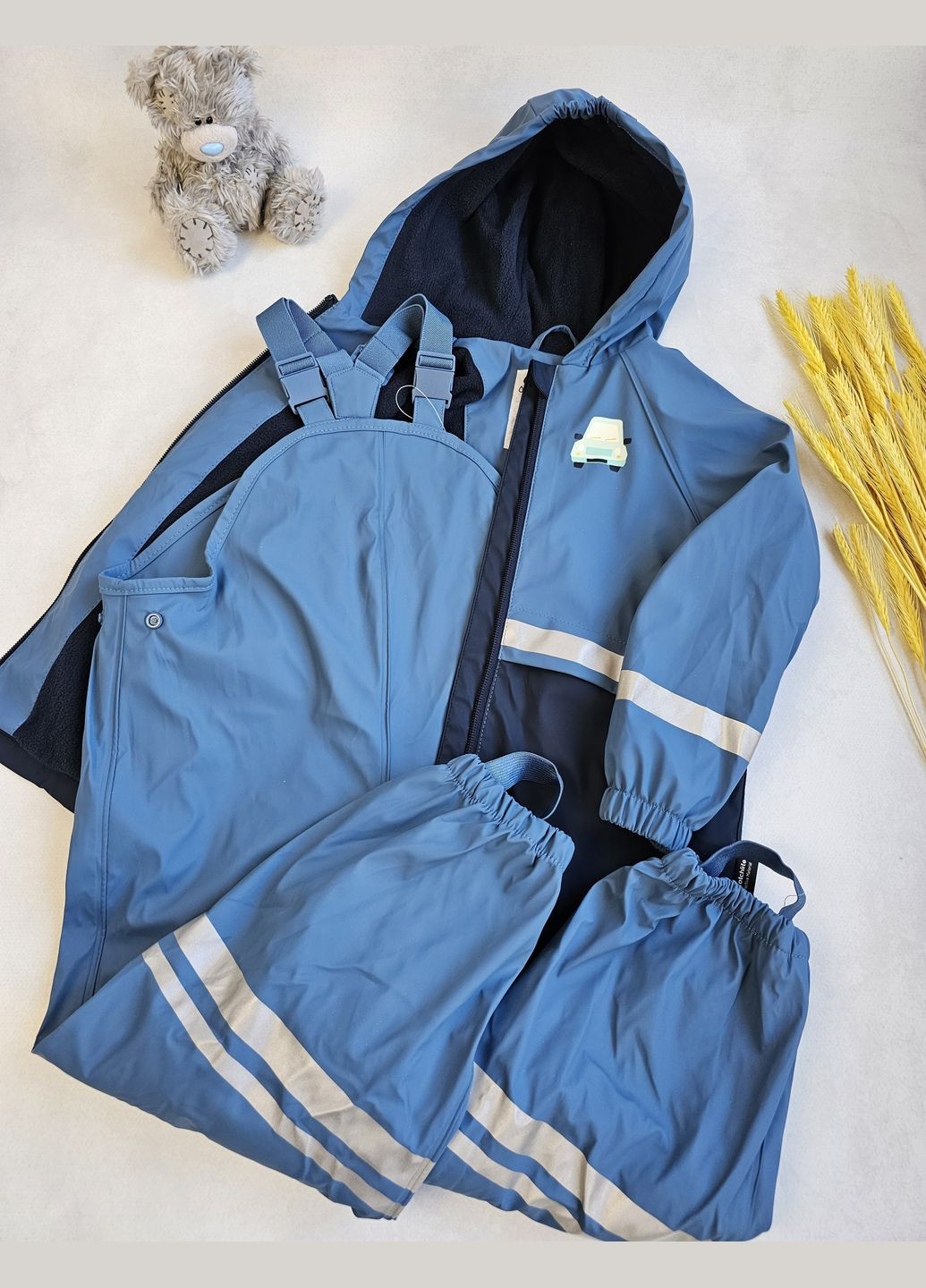 Дощовик дитячий костюм на флісі брудопруф Lupilu Куртка та Напівкомбінезон (322244876)