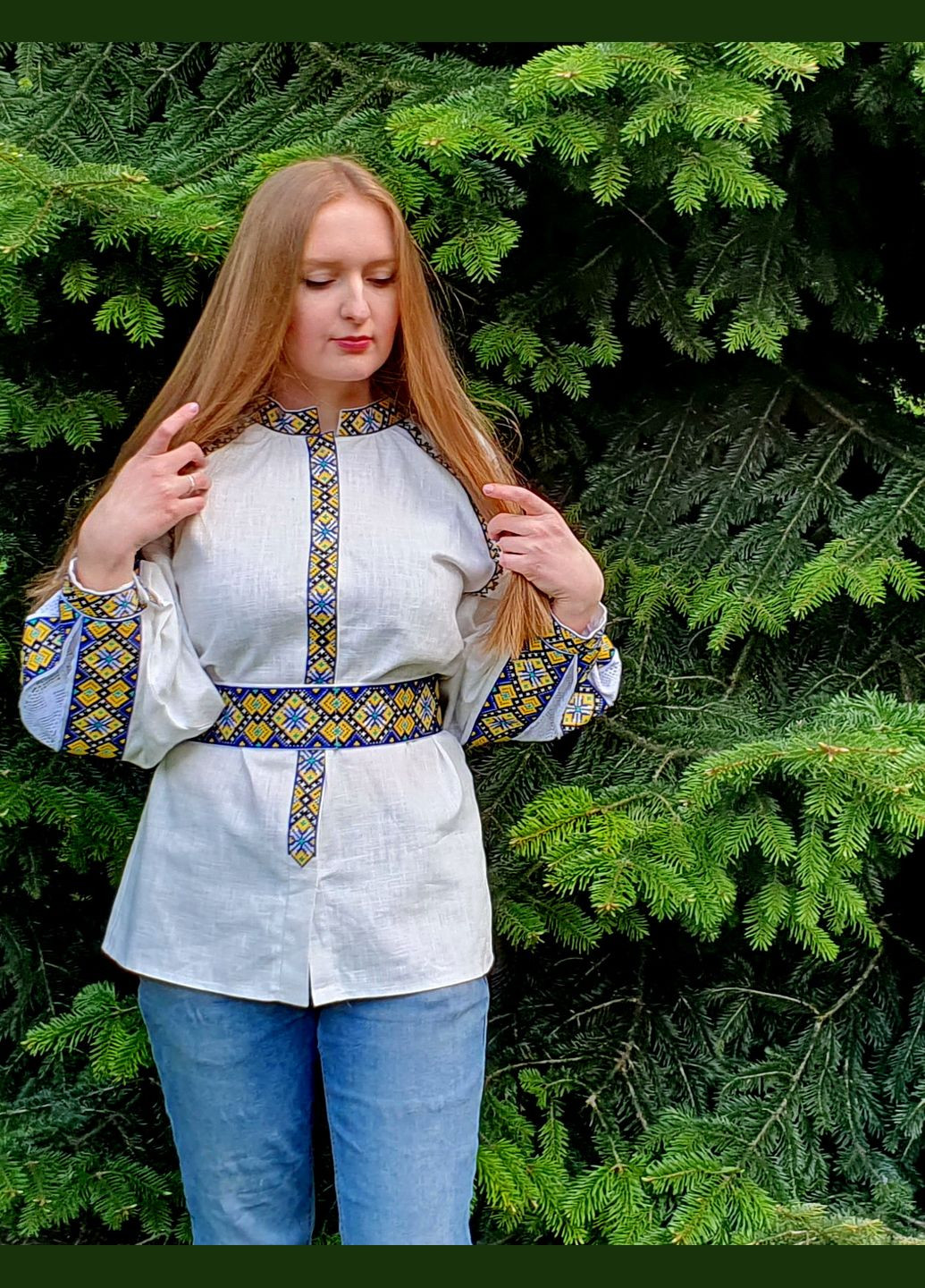 Біла вишита сорочка м-180кл від виробника Бабусина скриня візерунок геометричний пряма льон (307497336)