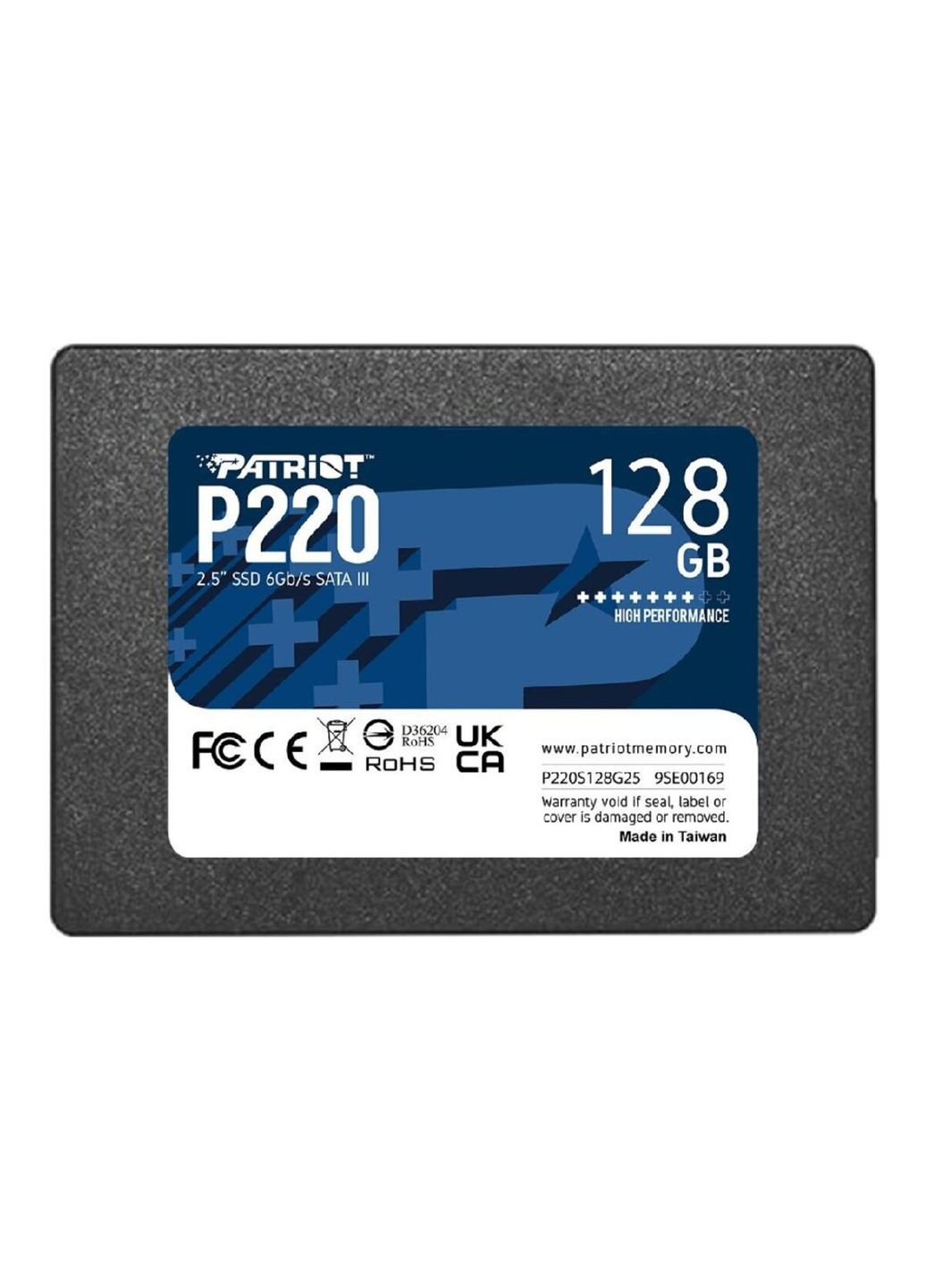 Накопичувач SSD 128GB 2.5` 7mm SATAIII Patriot P220 (365749052)