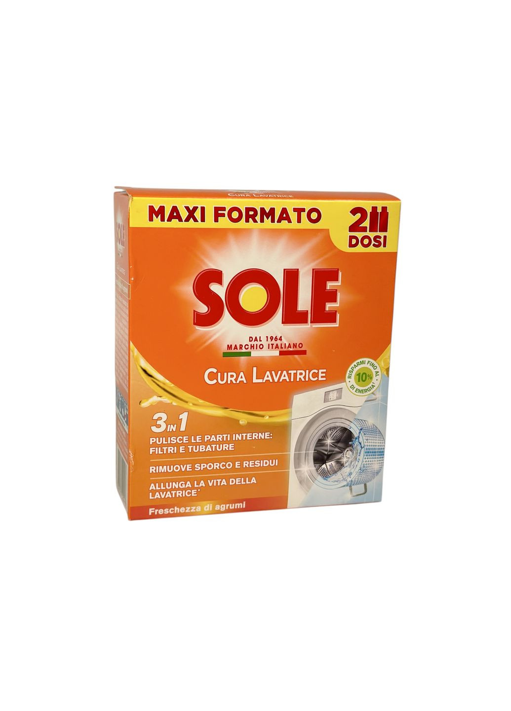 Средство для очистки стиральной машины цитрусовая свежесть e Cura Lavatrice Freschezza di Agrumi 2 Dosi, 500 мл Sole (370972835)