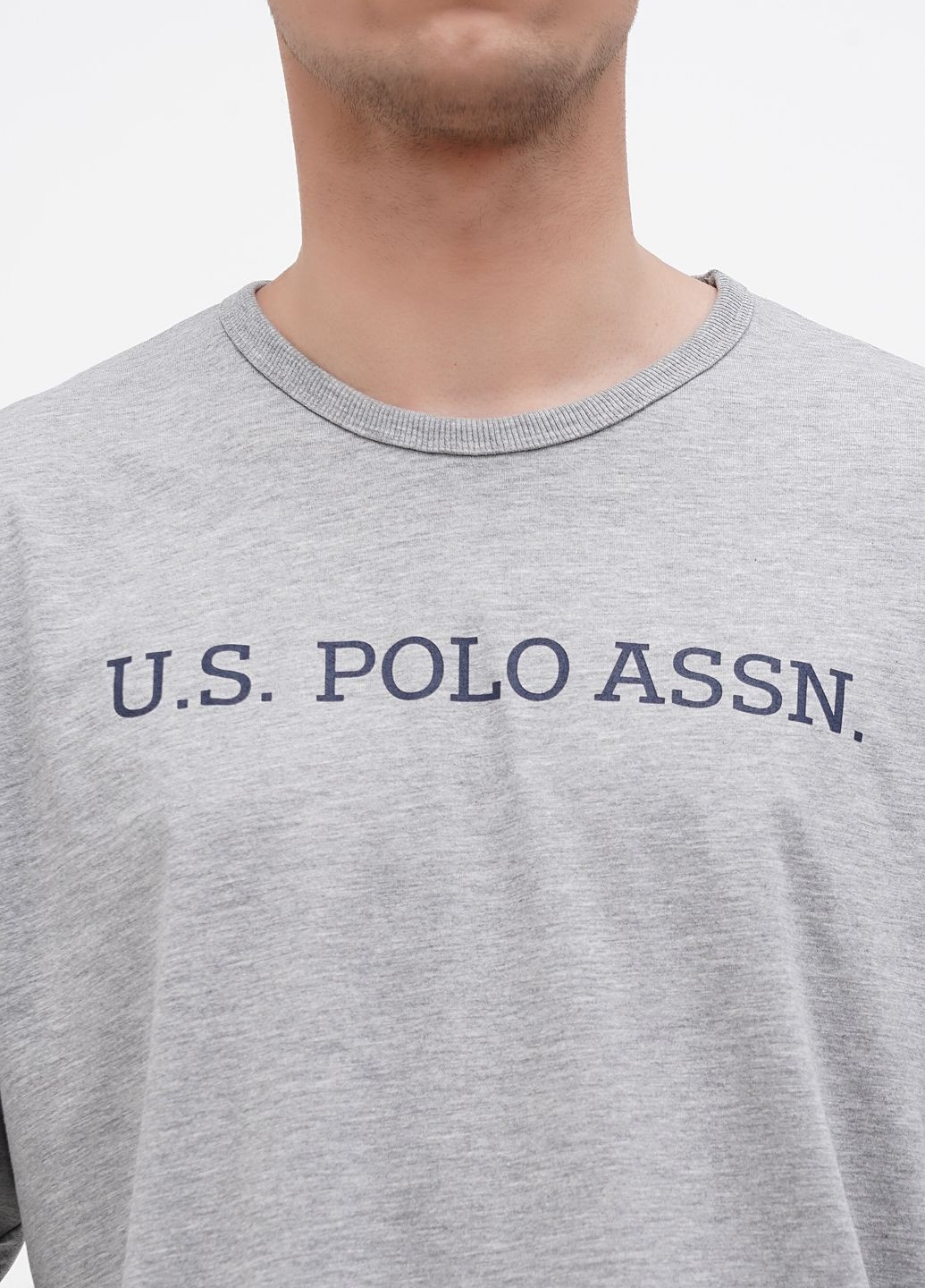 Светло-серая футболка-футболка u.s. polo assn мужская для мужчин U.S. Polo Assn.