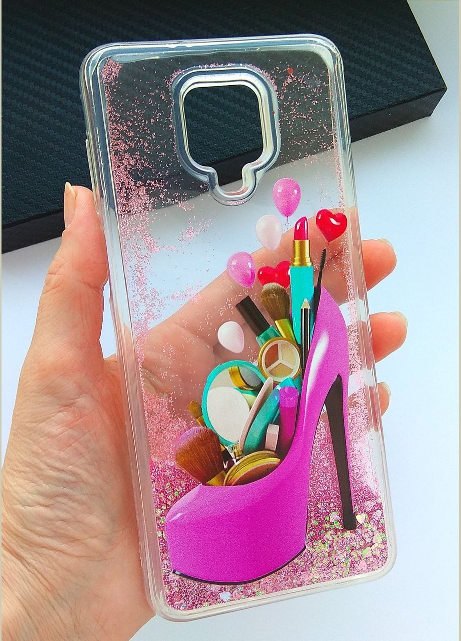 Чохол для xiaomi redmi Note 9s / Note 9 pro жіноча накладка з блискітками та малюнком Fluid Painted New No Brand (277233606)