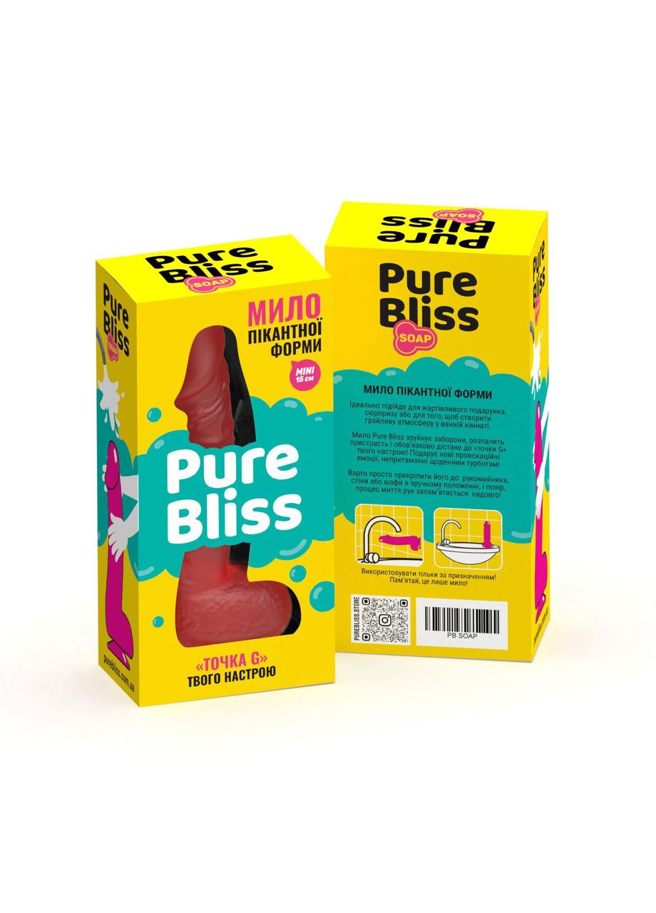 Крафтове мило-член із присоскою MINI Red, натуральне Pure Bliss (354831147)