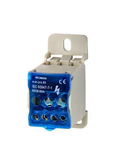 Блок розподільний e.sn.pro. 80 на DIN-рейці, 80А p0680001 E.NEXT (342069943)