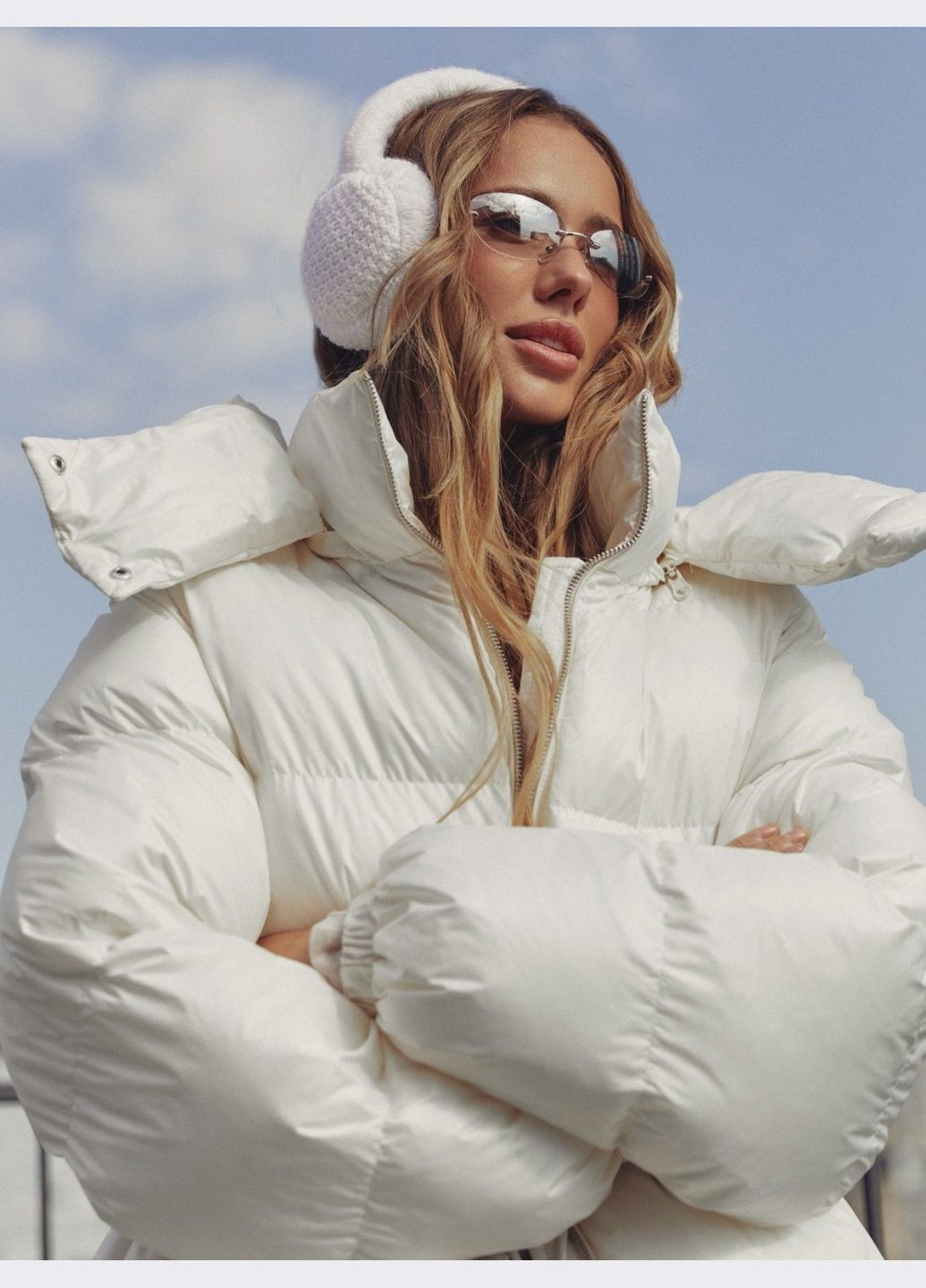 теплі навушники білого кольору Dressa (363058604)