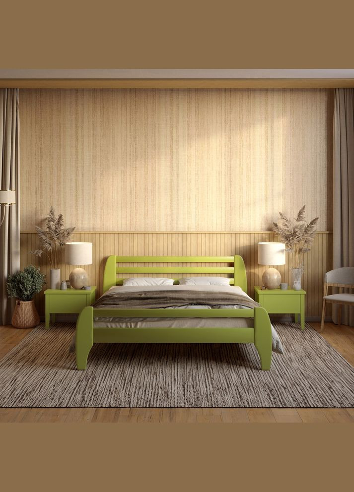 Двоспальне дерев'яне ліжко Мілан (S3050G70Y) 140х190 см (MBG-6255) Mebigrand (368278473)