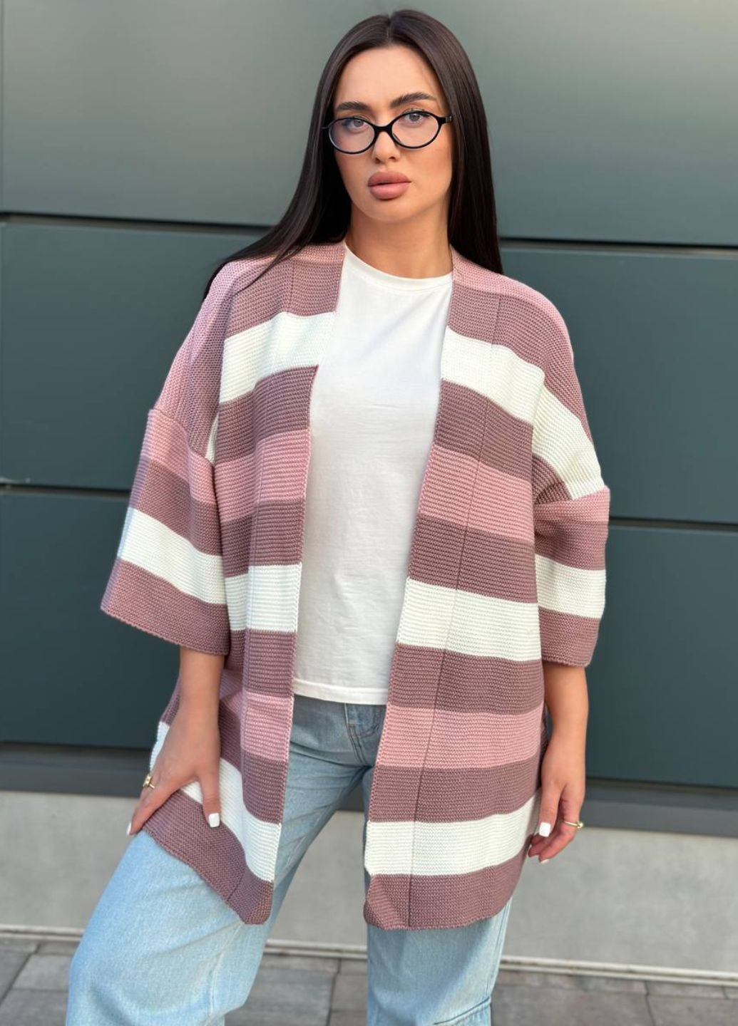 Подовжений кардиган з рукавом ¾ Allthings (325401411)