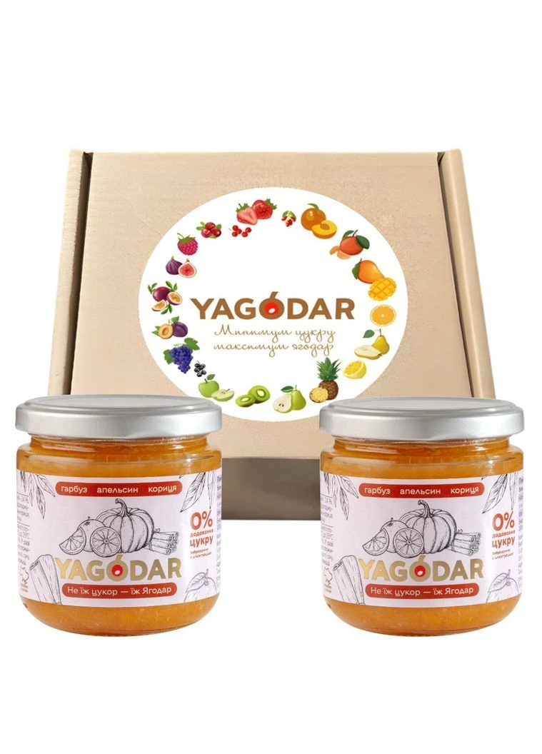 2 Гарбузовий джем без цукру з апельсином та корицею, 420 г YAGODAR (309003960)
