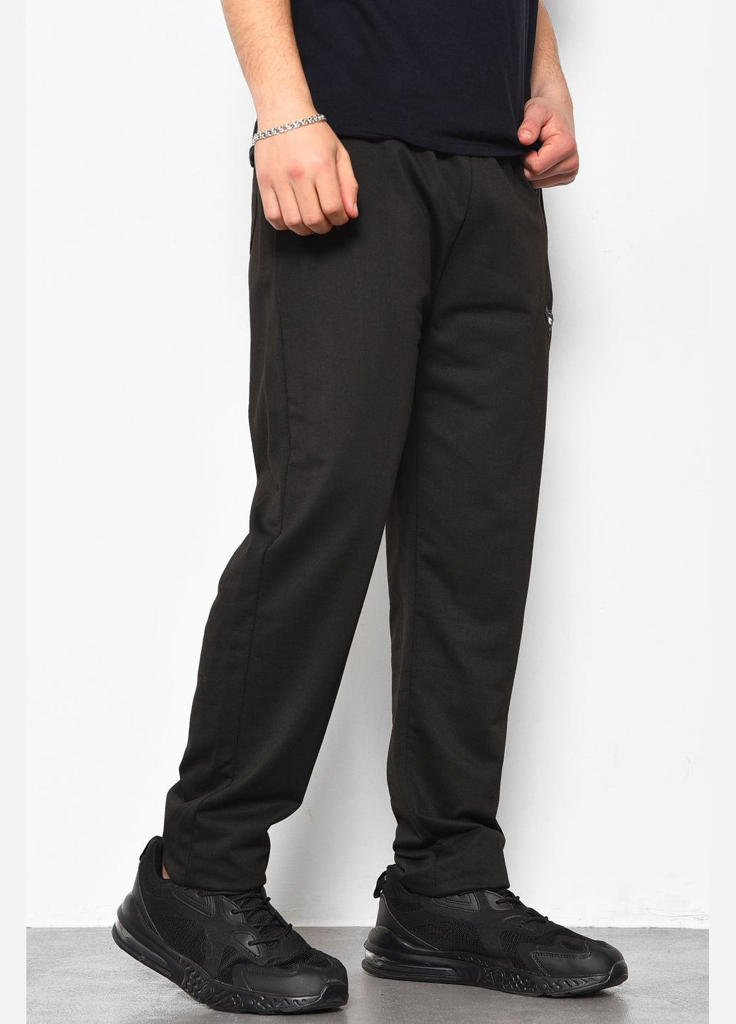 Спортивні штани чоловічі чорного кольору Let's Shop (288537139)