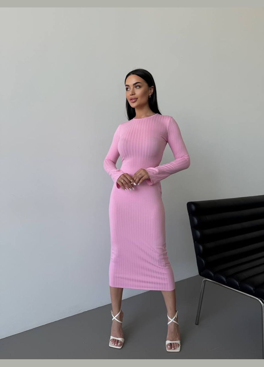 Розовое праздничный платье No Brand однотонное