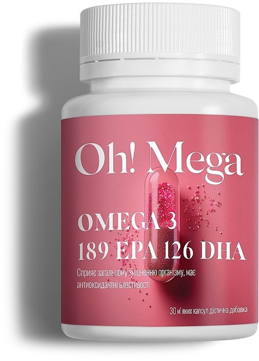 Диетическая добавка "Омега-3" Omega-3 189 EPA 126 DHA 30шт (1375414-31016146) Oh! Mega (368885658)
