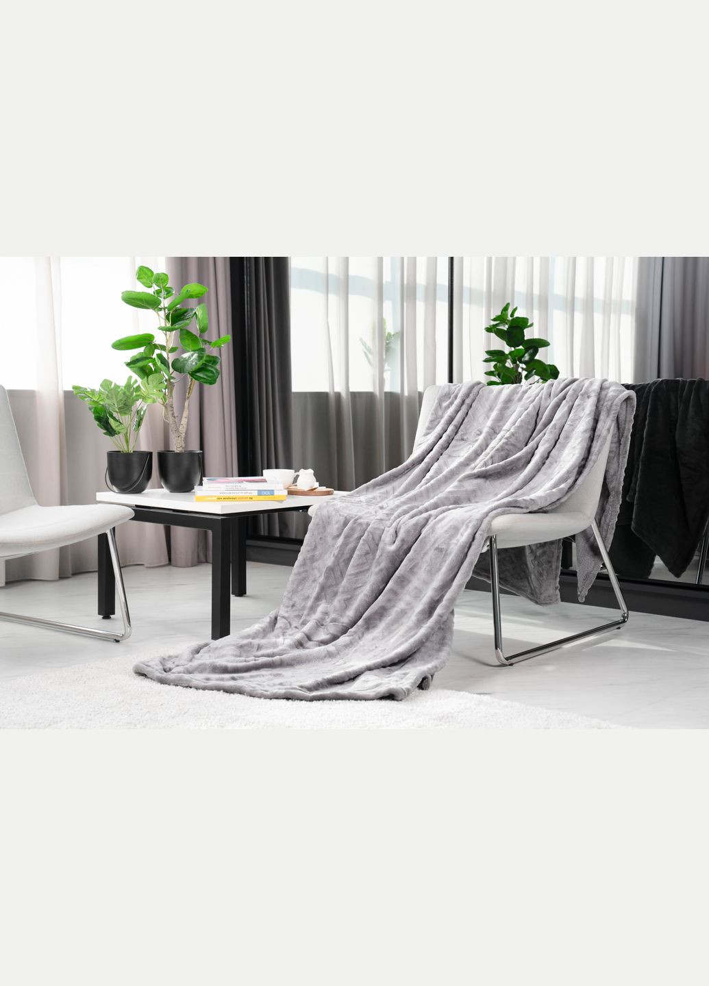 Плед Embossed сірий 100% поліестер ART0304EB Ardesto (306515103)