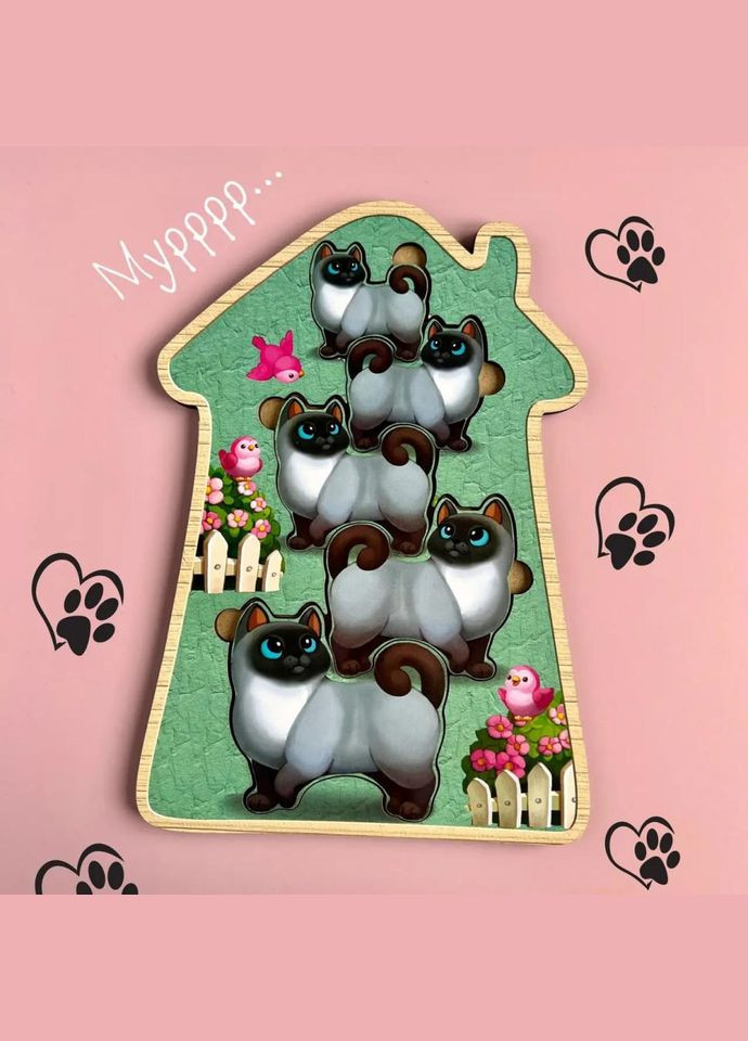 Настільна гра-сортер "Веселі котики"Ubumblebees (ПСФ066) PSF066 більше-менше No Brand (330601395)