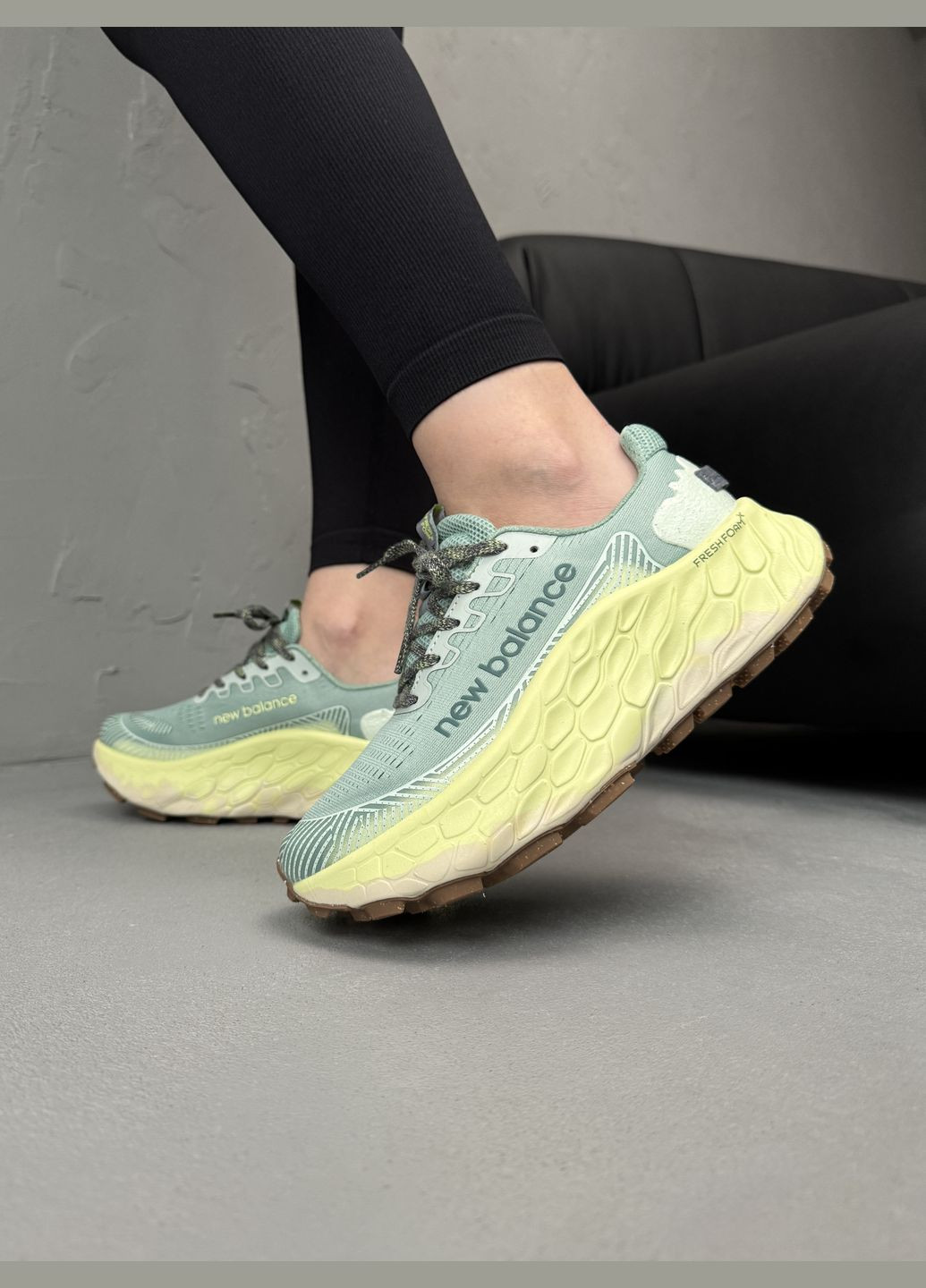 Кроссовки женские New Balance Fresh Foam Mint Lemon | Нью Беланс Фреш Фоам лайм No Brand лаймы демисезоны (338793309)