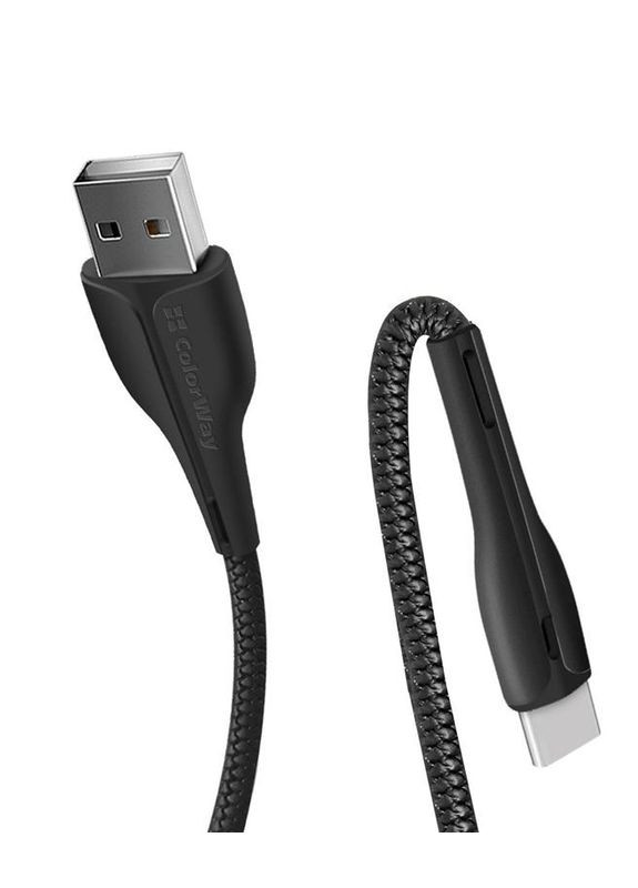Кабель USB - USB Type-C (M/M), PVC + Led, 2.4 А, 1 м, Black (CW-CBUC034-BK) Colorway (336958123)