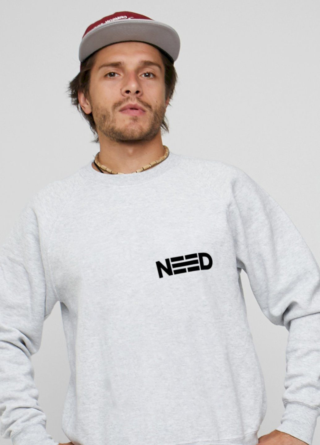 Сірий світшот чоловічий сірий "need" YAPPI малюнок (303773135)