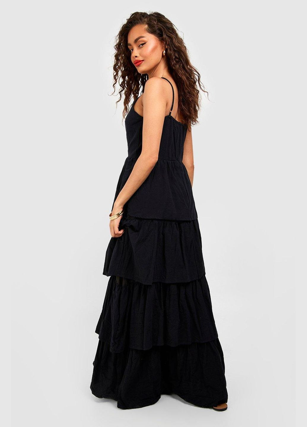 Черное повседневный платье Boohoo однотонное