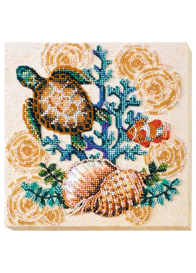 Набір-міді для вишивання бісером "Морські жителі" AMB-030 на натуральному полотні No Brand (316530388)