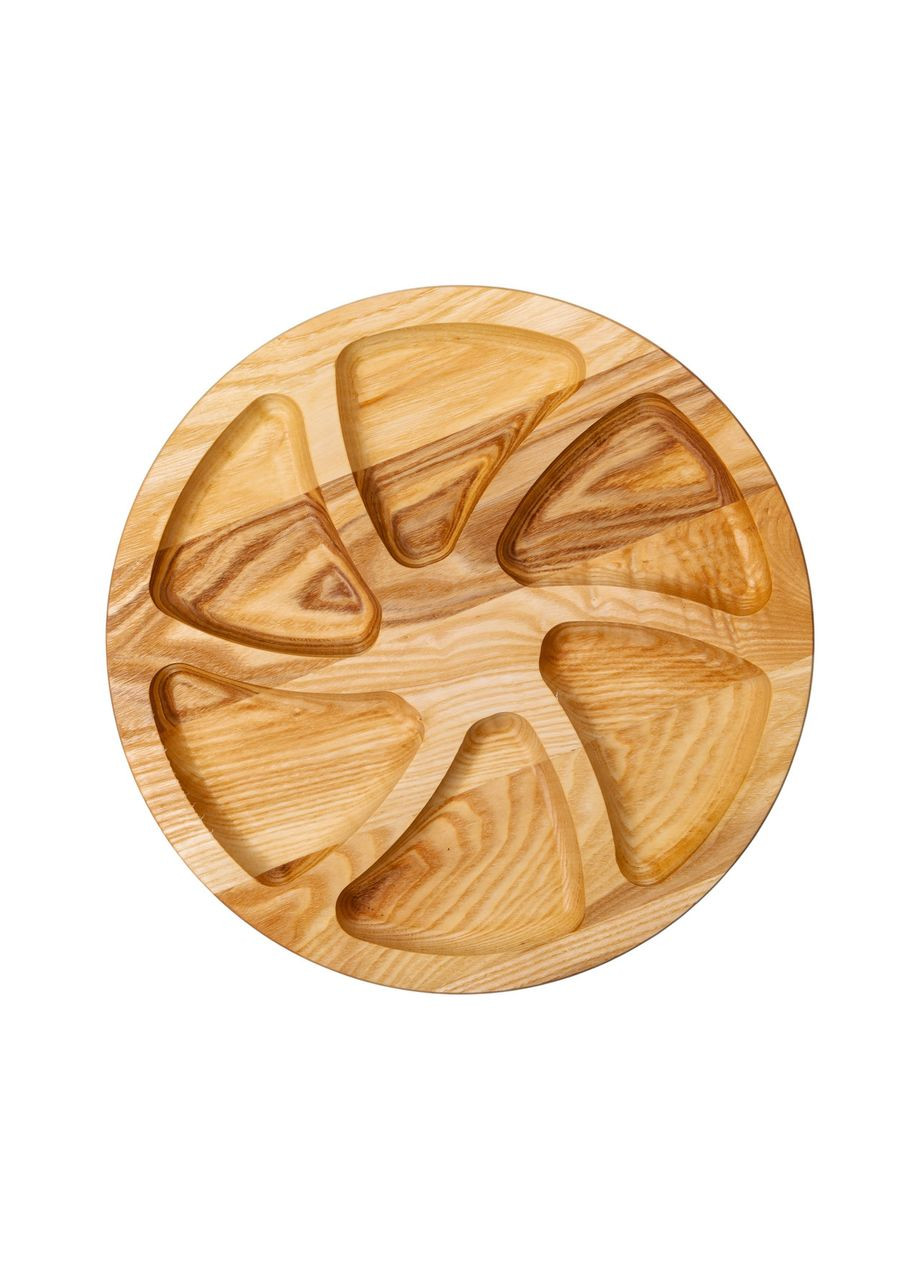 Менажница деревянная 30 см круглая на 6 секций, ясень T30W300 LUGI (370801968)