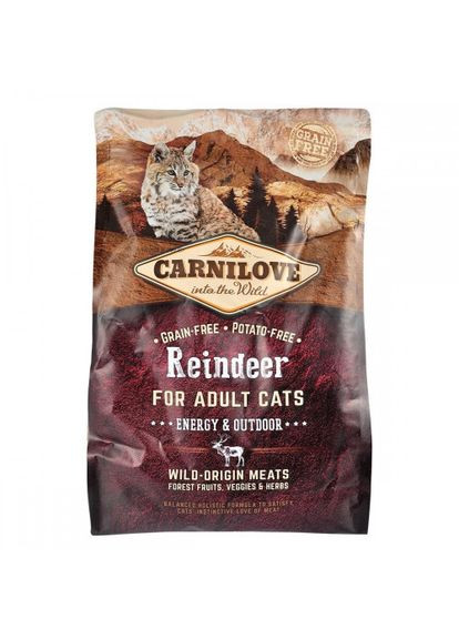 Сухий корм Cat Reindeer для активних котів, оленина та кабан, 2 кг Carnilove (322875034)