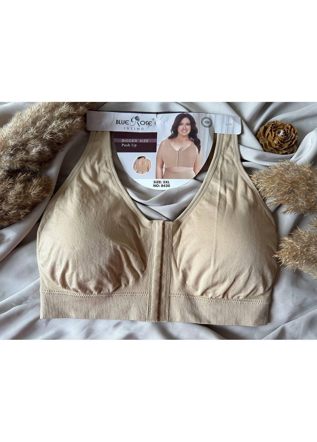 Топ батал c застежкой спереди 8430 Blue Rose (322773919)