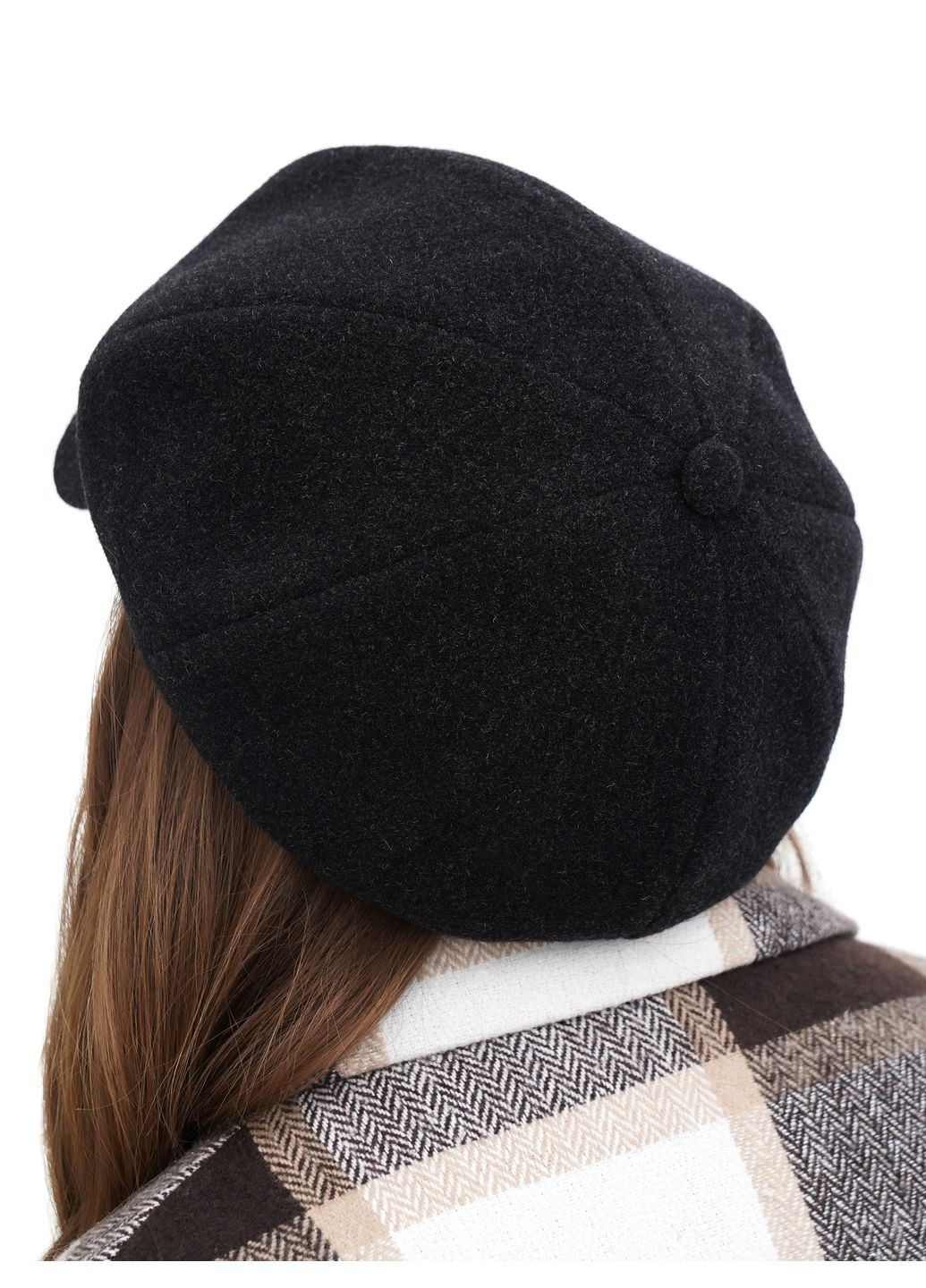 Кепка жіноча восьмиклинка темно-сіра вовняна VECONS Восьмиклинка — додає об'єму та стильності (319170491)