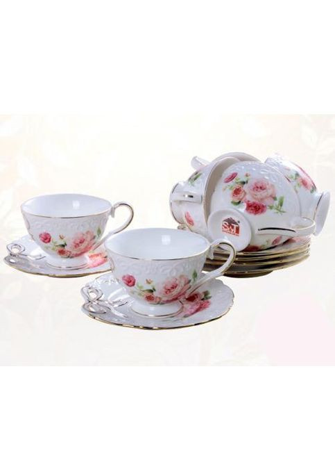 Чайний сервіз Бант 12 предметів на 6 персон фарфоровий набір для чаю та кави в подарунковій коробці S&T (368990967)