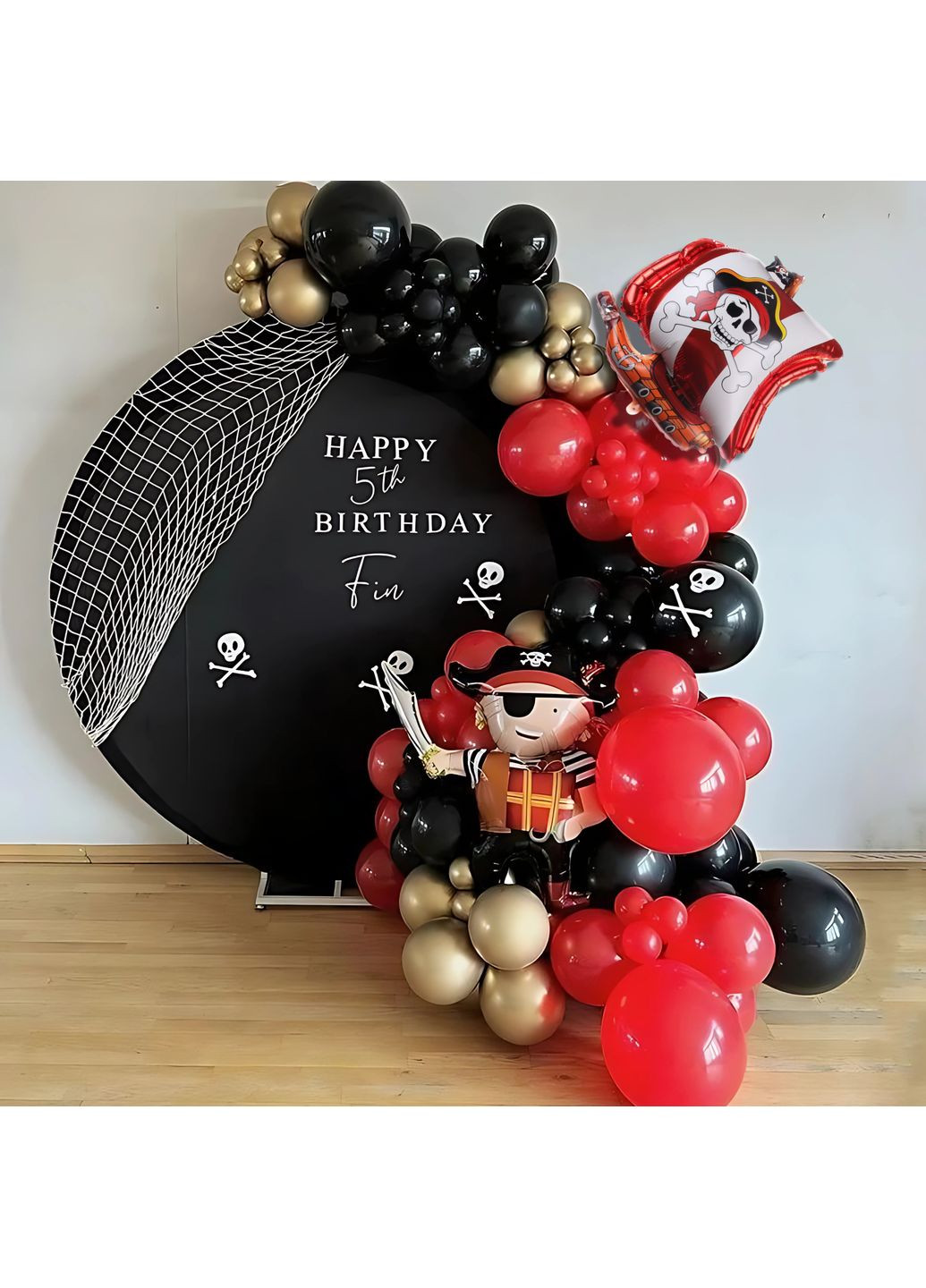 Набір 80 куль для фотозони без каркасу Морські розбійники Червоний і чорний No Brand (360559541)